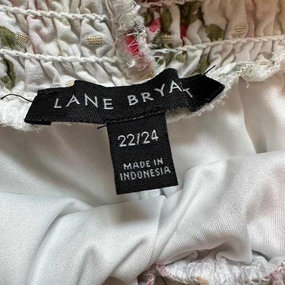Lane Bryant | Womens 22/24 Off Shoulder White Floral Print 3/4 Sleeve Metallic - Picture 8 of 13